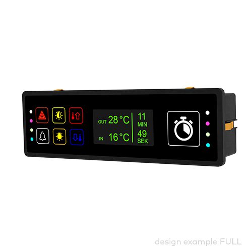 Bedienpanel pilot® 9.7 D, 7 Bedien-/Anzeigefelder, inkl. XL-Taste, OLED Display 2,42'', DOT 128x64