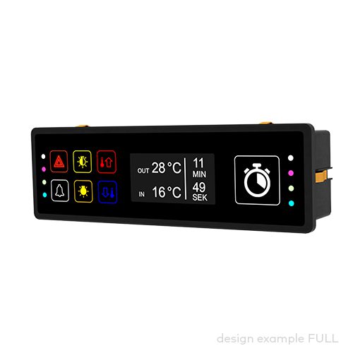 Bedienpanel pilot® 9.7 D, 7 Bedien-/Anzeigefelder, inkl. XL-Taste, OLED Display 2,42'', DOT 128x64