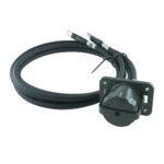 Steckdose 2-polig, 24V, olivgrün, mit Schraubdeckel, Crimp-/Lötkontakt, Kabel 35 mm², Länge 2 m, Kabelschuhe 2x M8