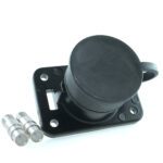 2-polige Steckdose, 24V, schwarz, mit Crimp-/Lötkontakten für 35mm² Leitung, mit TPE-Kappe