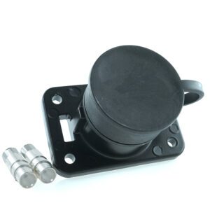 2-polige Steckdose, 24V, schwarz, mit Crimp-/Lötkontakten für 35mm² Leitung, mit TPE-Kappe